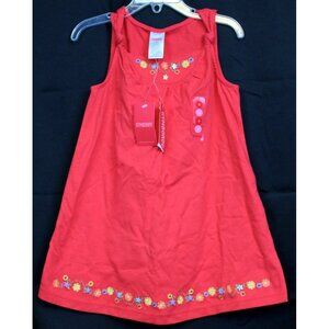 2007 Gymboree Island Getaway Tank Dress Coral Pink/Orange Floral Tropical Beach